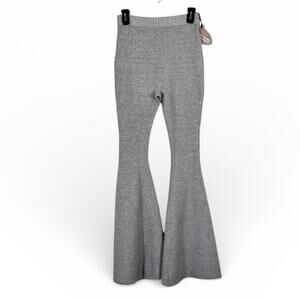 Isa Boulder Grey Tent Knit Pants Womens S Flare High Rise Casual Luxury Designer